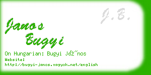 janos bugyi business card